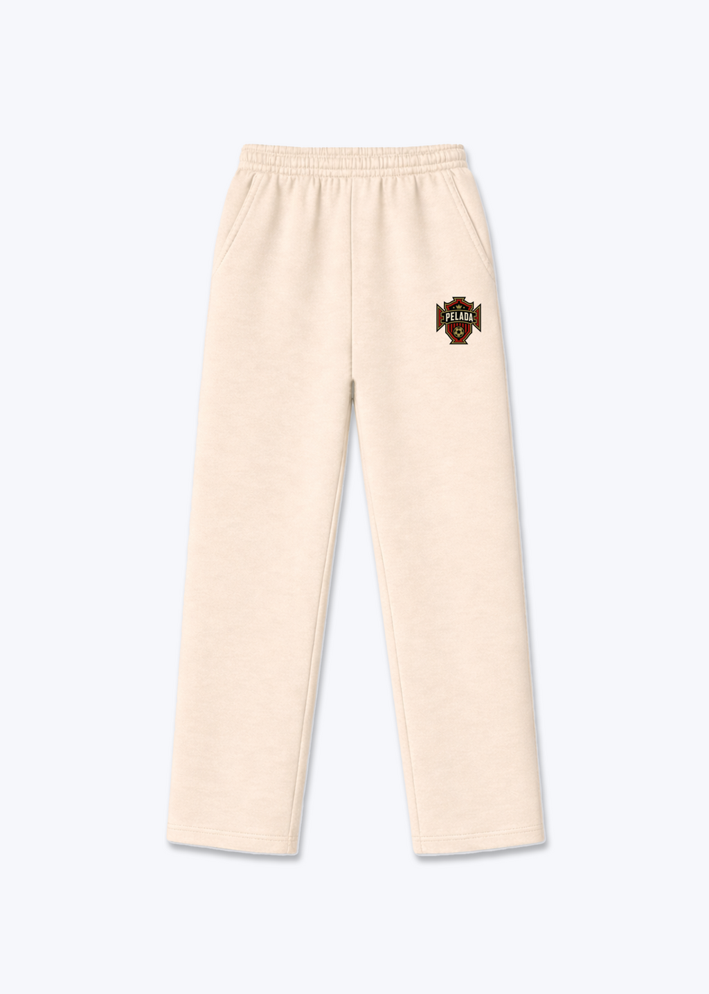 PORTUGAL OPEN LEG JOGGER - Beige Front (Designed)