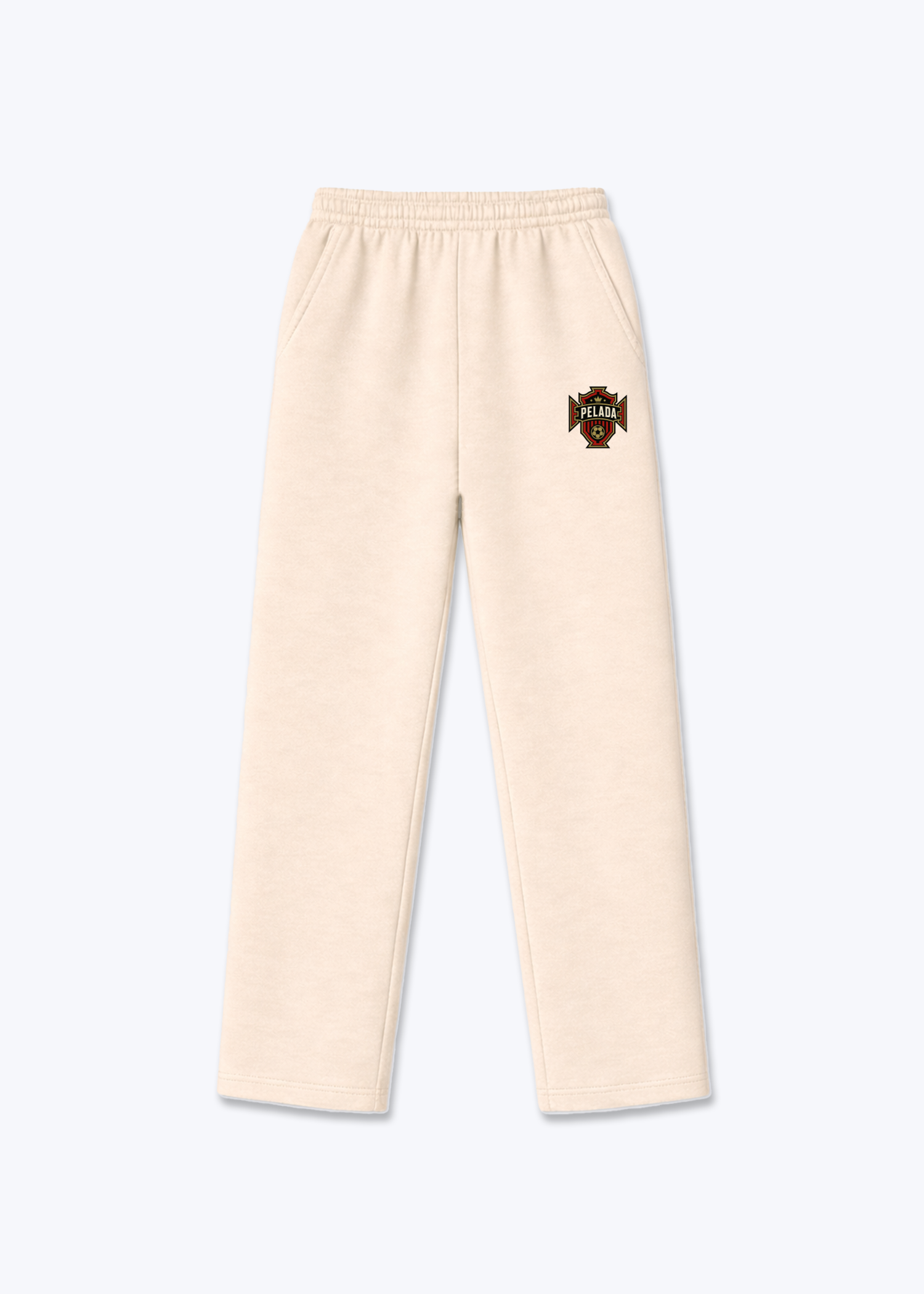 PORTUGAL OPEN LEG JOGGER - Beige Front (Designed)