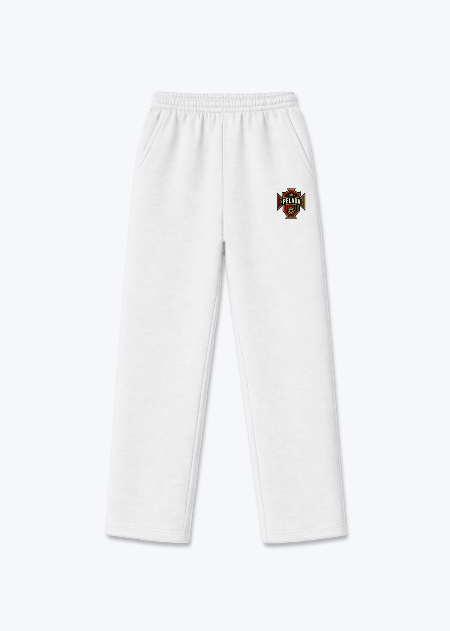PORTUGAL OPEN LEG JOGGER - White Front (Designed)