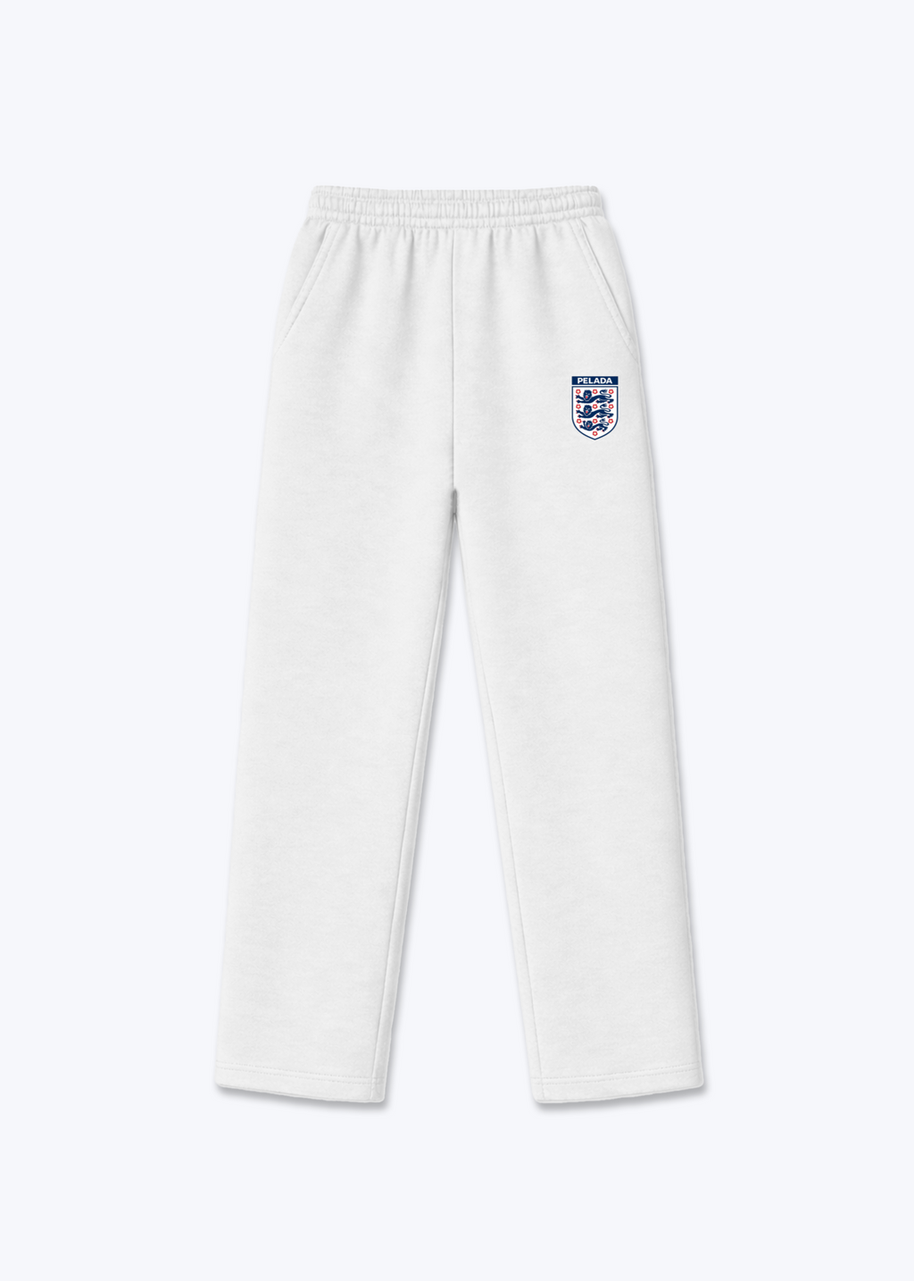 ENGLAND OPEN LEG JOGGER - White Front (Designed)
