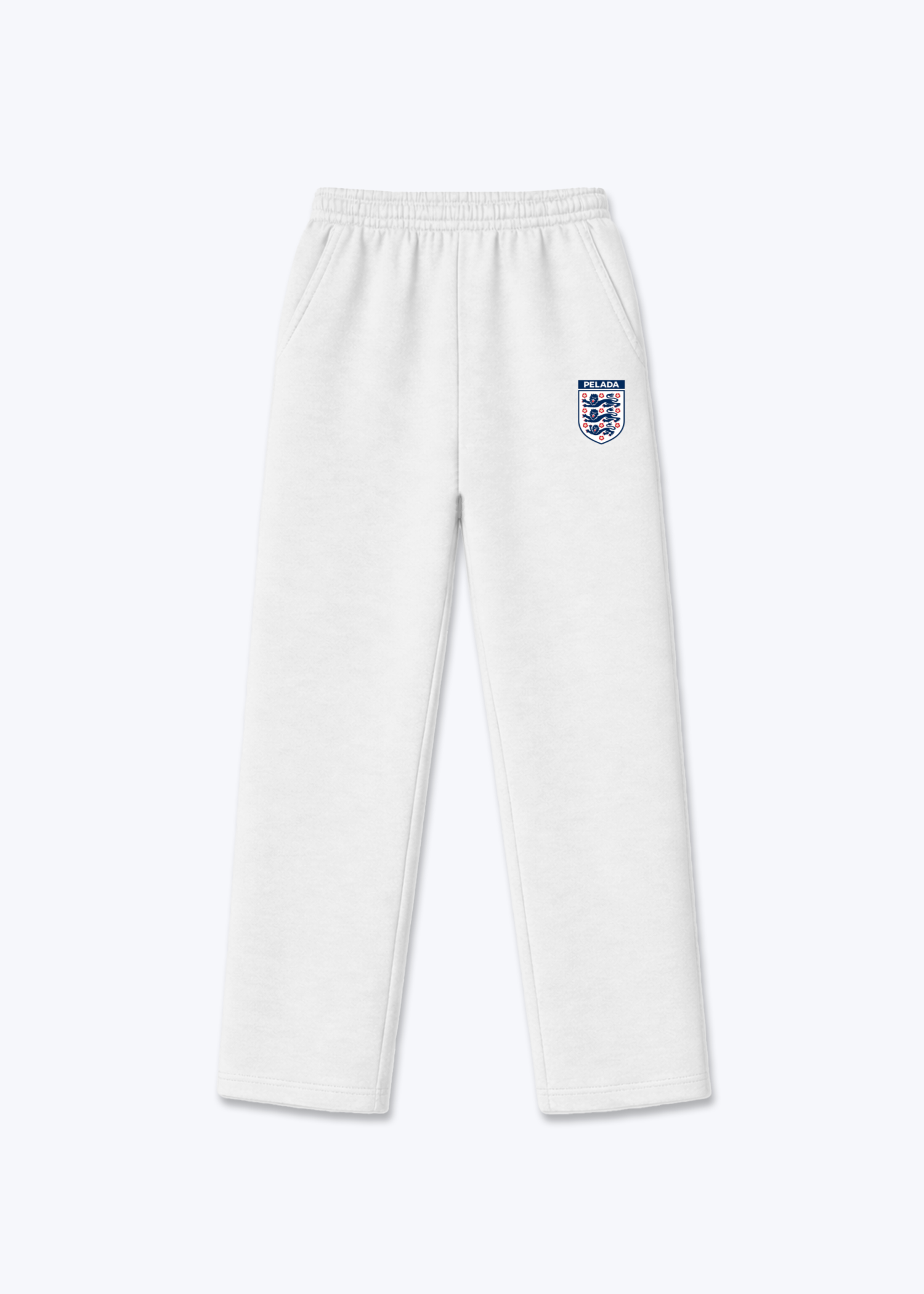 ENGLAND OPEN LEG JOGGER - White Front (Designed)